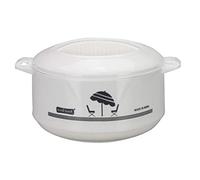 Insulated Casserole Dish With Lid Hot Pot Food Warmer/Cooler Insulated Food Storage Casserole Serving Dish Thermo Thermal Container Soup Salad Curry Rice Bowl, White, Round (2500ml)