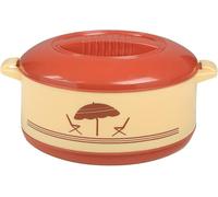 Insulated Casserole HotPot Thermal Serving Bowl Keeps Food Hot or Cold for Long hours, Outer Body of Plastic Inside Body of Stainless Steel, Capacity 2000ml (Beige)