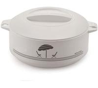 Insulated Casserole HotPot Thermal Serving Bowl Keeps Food Hot or Cold for Long hours, Outer Body of Plastic Inside Body of Stainless Steel, Capacity 2000ml (White)