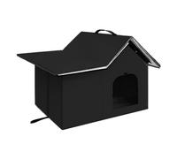 Insulated Cat House - 48x33x40cm Large Weatherproof Shelter, Outdoor Haven | Thermal Insulation Kitten Cave Tent Bed, Waterproof Roof Material, Perfect for Winter Pet Safety, Backyard Corners