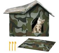 Insulated cat house for outdoor use. Adaptability: With a space-conscious construction, this outdoor cat house allows effortless placement in tight areas such as patios, balconies