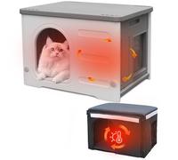 Insulated Cat House Outdoor Weatherpoof Plastic Cats Houses with Escape Door Indoor Waterproof Feral/Pet Cat Shelter Outside for Puppy, Rabbit for Winter