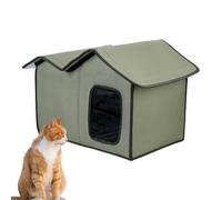Insulated Cat Shelter - Waterproof Outdoor Pet Cabin, Heated Winter Cat Iglooo | All-Season Kitty Lodges, Durabl Plasticc Pet Bunker, Elevated Warm Cats Den, Cozy House With Removable Roof For Backyar