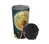 Insulated Coffee Mug with Handle and Leakproof Lid Travel Tumbler Dandelions at Night Stainless Steel Double Wall Vacuum Travel Mug Reusable Coffee Tumbler for Hot Iced Coffee Tea