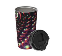 Insulated Coffee Mug with Handle and Leakproof Lid Travel Tumbler Fantasy Sci-Fi Dizziness Stainless Steel Double Wall Vacuum Travel Mug Reusable Coffee Tumbler for Hot Iced Coffee Tea