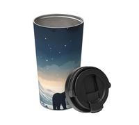 Insulated Coffee Mug with Handle and Leakproof Lid Travel Tumbler Polar Bear in The Snow Stainless Steel Double Wall Vacuum Travel Mug Reusable Coffee Tumbler for Hot Iced Coffee Tea