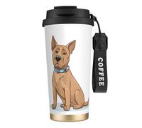 Insulated Coffee Travel Mug, French Bulldog Printed Print Double Wall Stainless Steel Thermal Cup for Hot and Cold Drinks, 500ml Coffee Cup with Leakproof Lid and Straw, for Office Commute Camping