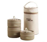 Insulated Container,Insulated Lunch Box Portable 304 Stainless Steel Lunch Box with Lid Soup Bowl Multi-Layer Soup Box(F)