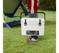 Insulated Cooler Box - 24L 5-Day Heavy Duty Ice Retention Rotomolded Ice Chest, Insulated Portable Camping Cooler with Bottle Opener, Cup Holder & Fish Ruler for Outdoor Fishing, BBQ, Beach, Picnics-A