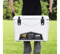 Insulated Cooler Box - 33L 5-Day Heavy Duty Ice Retention Rotomolded Ice Chest, Insulated Portable Camping Cooler with Bottle Opener, Cup Holder & Fish Ruler for Outdoor Fishing, BBQ, Beach, Picnics-A