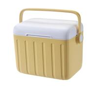 Insulated Cooler Box Ice Retention Cooler Storage Container Ice Box for Commercial 6L Portable Ice Chest Box for Outdoor Picnic Camping Fishing Travel- Cream Yellow