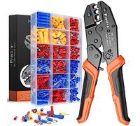Insulated Crimping Tools, Preciva 0.5-1.5/1.5-2.5/4-6mm²(A.W.G. 20-10) Crimping Tool, with 370pcs terminals. Suits Electrical Wiring Repair, Car, Van, Motorbike etc