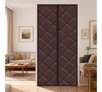 Insulated Curtains for Wintern, Magnetic Thermal Curtains Insulated, Dutch Door Temporary Door Sound Proof Self-Closing Screen Door Cover, 70 80 85 90 95 100 190 200 210 220cm(Coffee,190x195cm)