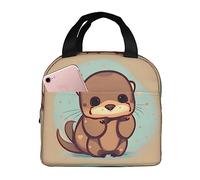 Insulated Cute Otter Print Lunch Box for Women and Men,Office Worklight Durable Tote Bag