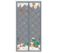 Insulated Door Cover - Magnetic Thermal Lock Draught Excluder Curtain, Temperature Protection Barrier | Christmas Decor Cover for Bedroom, Kitchen, Door, Balcony, Outdoor, Winter