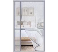 Insulated Door Curtain 175X200cm, Magnetic Thermal Screen Door Self-Closing, Hands Free for Kitchen, Bedroom, Air Conditioner Room, Reversible Left or Right Side Opening,Grey