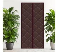 Insulated Door Curtain, Outdoor Curtains for Patio Waterproof Magnetic Thermal and Insulation Self- Closing Privacy Door Cover Screen for Wintern to Keep Warm Soundproofing 70-260cm(Coffee,135x210cm)