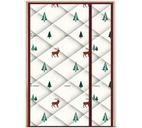 Insulated Door Curtain, Reversible Left/Right Opening Magnetic Screen Doors 28" X 75" 55" X 81" 72" X 96", Anti-Tearing Winters Entrance Cover for Patio Sliding Door(Cream,W160XH220CM)