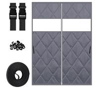 Insulated Door Curtain, Secondary Glazing Kit for Windows, Window Insulation Kit for Winter Oxford Thermal Insulated Windows Blanket with Fastener for Patio Home(Gray,97 x 127 cm(38" x 50"))