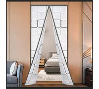 Insulated Door Curtain, Thermal Magnetic Self-Sealing EVA Door Screen, Keep Cold Out Door Cover Auto Closer for Kitchen, Bedroom, Air Conditioner Room,Hands Free, Fits Doors up to 38" x 84", Grey