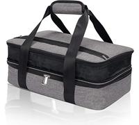 Insulated Double Casserole Carrier, 9"x13" Baking Dish Carrier, Expandable Hot And Cold Thermal Tote Bag, Casserole Dishes Travel Bag For Picnic Potluck Beach Day Trip Camping Hiking