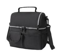 Insulated Double - Layer Oxford Cloth Lunch Bag for Work, Picnics Outdoor Use - Portable, Thermal Cool Bag,Black