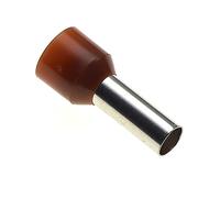 Insulated Ferrule, 12x10mm, Pack Of 100 - Wire Copper Crimp Connector Insulated Ferrule Pin, Cord End Terminal Connectors, French Brown Nylon Ferrules Connectors