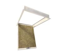 Insulated Fir Loft Hatch with U-Value of 0.35 W/m2K. Metal Lightweight Hinged Loft Access Door, Drop Down Attic Opening Panel with Tee Key Included (535x635mm)
