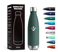 Insulated Flask, 500 ml, Stainless Steel Drinking Bottle, Thermos Flask, Double-Walled, Leak-Proof, Water Bottle, BPA-Free, Thermal Water Bottle for School, Bike, Wor