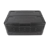 Insulated Food Carrier Box Large Capacity 60L Folding Thermal Insulation Storage Container for Outdoor Camping Picnic Beach EPP Material (Black)