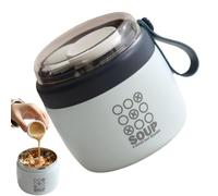 Insulated Food Flask, 700ml Stainless Steel Food Container, Soup Flask with Spoon, Soup Thermo Mugs, Built-in Folding Spoon Lunch Storage Tool for Travel, Picnic, Camping, Work Area, School