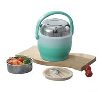 Insulated Food Jar 20.5x12.5cm Separate Compartments(Green)