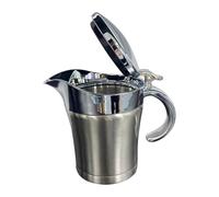 Insulated Gravy Boat, Gravy Boat with Lid | Stainless Steel Sauce Pitcher with Hinged Lid - Dining Table Accessories Double Layer Juice Juice Jug Portable Kitchen Tool for Sauces
