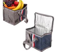 Insulated Grocery Bags，Aluminum Foil Good Sealing Insulation Cooler, Portable Hand Held Single Shoulder Two Ways of Carrying Food Storage Bag Box Suitable for Outing Picnic Activi