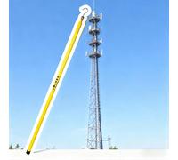 Insulated Height Measuring Tower Ruler, Adjustable Length 25-50FT, Lineman Epoxy Resin Yellow Telescoping Height Measurement Rod for Telecom Tower(1 pcs,20'/6.0m)