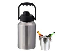 Insulated Ice Bucket with Lid | 2L Ice Tank with Ergonomic Handle, Portable for Hotels, Kitchen, Swimming Pool, Camping Restaurant Picnic