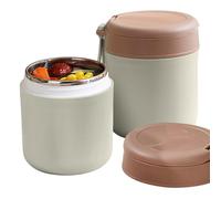 Insulated leakproof Food Container - 15.2 Oz, Stainless Steel Vacuum Insulated Food Jar with Folding Spoon, Leak Proof, Vacuum Insulated Thermo, Portable Food grade Bowl BPA Free (green single layer)