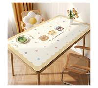Insulated Leather Dining Table Mat | Oil Resistant Waterproof No Wash Light Leather Tabletop Protector(Orange,60x140cm23.6x55.1in)