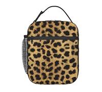 Insulated Leopard Animal Print Lunch Bag for Work, School, Picnic, Packed Lunch, Small Insulated Lunch Bag, Women's Portable Reusable Lunch Bag.