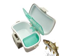 Insulated Live Bait Box - ABS 17x12x9cm Fish Container | Worm Maash Storage Box with Thermal Breathable Layers, Carry Strap, Outdoor Saltwater Fishing | Portable Organizer