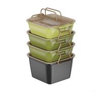 Insulated Lunch Bag Alternative 4 Tier Food Container Set - Leakproof Meal Prep Boxes for Adults Office Sandwich Salad Green 19.1x16.1x25.4cm