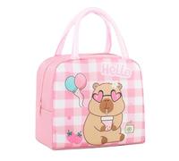 Insulated Lunch Bag for Kids, Cute Tote Capybara Lunch Bag with Handle, Reusable Cartoon Capybara Lunchbox for School, Picnic, Travel