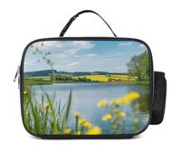 Insulated Lunch Bag for Men Women Reusable Lunch Box Leakproof Cooler Bags | Flower Fields And Trees Lunch Box Tote Bag Reusable Thermal Food Bag Adjustable Leakproof Lunch Bag for Camping Picnic Travel