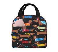 Insulated Lunch Bag For Women, I Love My Dog Dachshunds Print Leakproof Lunch Tote, Thermal & Cooler Lunch Box Lunch Handbag With Front Pocket, Water Resisted Lunch Bag For Work School Picnic