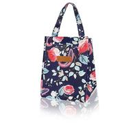 Insulated Lunch Bag for Women,Leakproof Lunch Bags, Water-Resistant Thermal Lunch Cool Bag for Adults Leak-Proof Portable Lunch Organizer for Men, Work, Travel, Picnic, School (Navy Blue Moonflower)