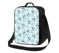Insulated Lunch Bag for Women Men, Cooler Lunch Box for Women Men, Cute Panda Bear Strap High Capacity Lunch Tote Bags for Work with Adjustable Shoulder Strap
