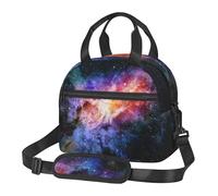 Insulated Lunch Bag for Women Men Kids, Colorful Nebula Galaxy Starry Sky Space Reusable Leakproof Lunch Tote Bag with Adjustable Shoulder Strap, Thermal Cooler Lunch Box for School Work Travel