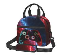 Insulated Lunch Bag for Women Men Kids, Neon Lightning Video Game Controller Gamer Reusable Leakproof Lunch Tote Bag with Adjustable Shoulder Strap, Thermal Cooler Lunch Box for School Work Travel
