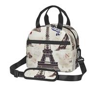 Insulated Lunch Bag for Women Men Lunchbox French Paris Tour Eiffel Tower Reusable Lunch Box Leakproof Cooler Bag with Adjustable Shoulder Strap Lunch Tote Bags for Work,Travel,Outdoor