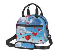 Insulated Lunch Bag for Women Men Lunchbox Hearts in the Sky Reusable Lunch Box Leakproof Cooler Bag with Adjustable Shoulder Strap Lunch Tote Bags for Work,Travel,Outdoor